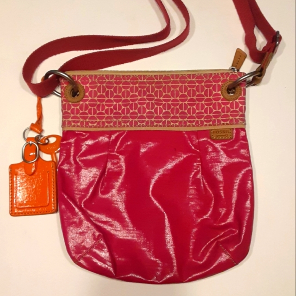 Fossil Key Per Crossbody Pink Bag
